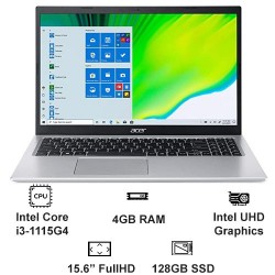 Laptop Acer Aspire 5 A515-56-36UT(I3-1115G4/4GB/128GB SSD/15.6 FHD/WIN10/BẠC (Nhập khẩu chính hãng)