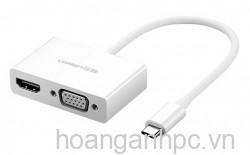 Cáp chuyển đổi USB type C to HDMI/VGA hỗ trợ full HD 3D 4Kx2K chính hãng Ugreen 30843 cao cấp