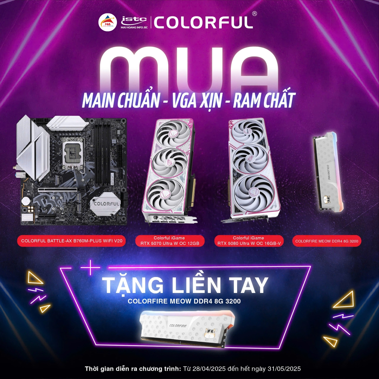 [CTKM COLORFUL] MUA MAIN CHUẨN – VGA XỊN – RAM CHẤT