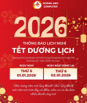  THÔNG BÁO LỊCH NGHỈ TẾT DƯƠNG LỊCH 2026