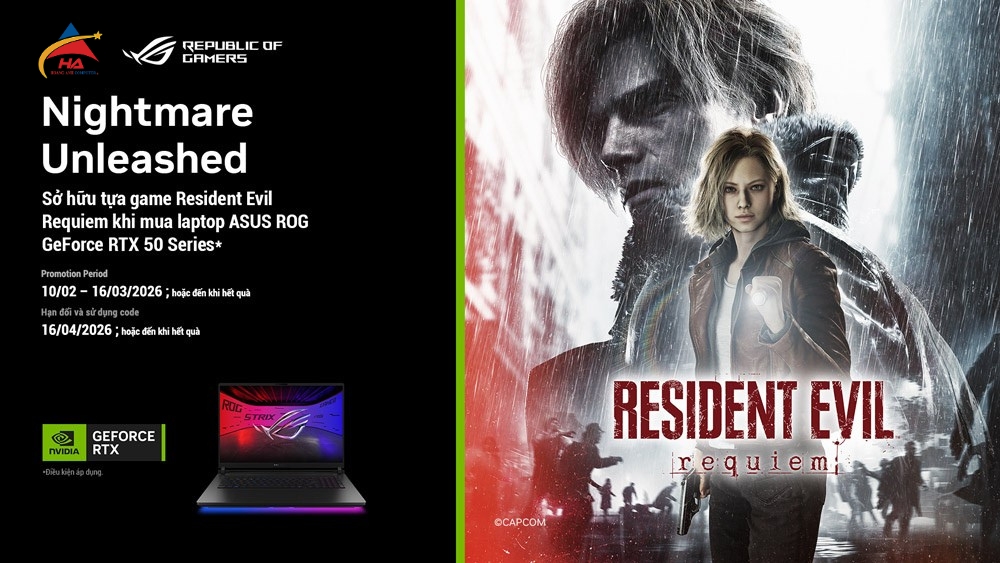 NHẬN NGAY RESIDENT EVIL REQUIEM KHI MUA LAPTOP/PC ROG & TUF GAMING TRANG BỊ RTX 50 SERIES