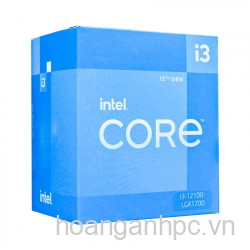CPU Intel Core™ i3-12100 (Up To 4.30 GHz, 4 Nhân 8 Luồng,12MB Cache, Socket 1700, Alder Lake) - Tray