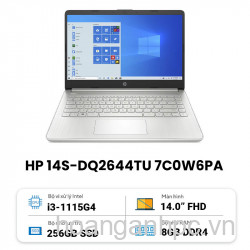 NB HP 14s-dq2644TU 7C0W6PA - Bạc Core™ i3-1115G4/8GB/256GB/ 14" FHD/W11H/hãng / màu bạc - Chính hãng