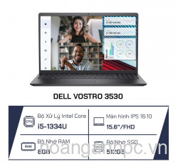 NB Dell Vostro 3530 ( Intel Core i5-1334U | 8GB RAM | 512GB SSD | 15,6" FHD | Dos | Black - Nhập khẩu