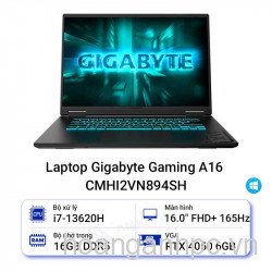 NB Gigabyte Gaming A16 CMHI2VN894SH (Core i7-13620H | 16GB | 1TB | RTX™ 4050 | 16inch FHD+ 165Hz | Win 11 - Chính hãng 