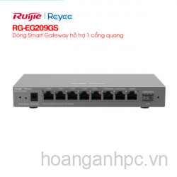 Router Ruijie RG-EG209GS 8 cổng 10/100/1000 Base-T, 1 cổng SFP, hỗ trợ 200 người dùng