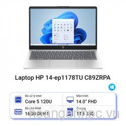 NB HP 14 ep1178TU C89ZRPA Core 5 120U/ 16GB/ 1TB SSD/ 14 inch FHD/ Win11/ Silver - Chính hãng