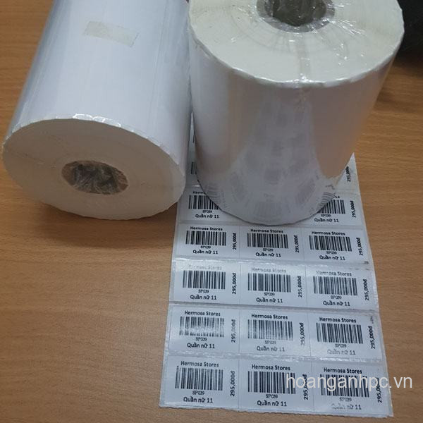 Giấy in mã vạch dùng cho tiệm vàng khổ 50 x 12mm