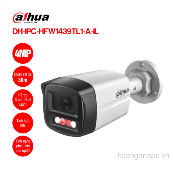 Camera IP DAHUA DH-IPC-HFW1439TL1-A-IL - TRỤ/ 4MP /MIC