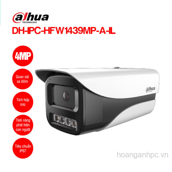 Cam DAHUA DH-IPC-HFW1439MP-A-IL - IP - 4MP - trụ